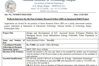 NIT Raipur Recruitment 2024
