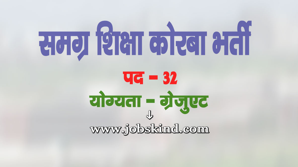 Samagra Shiksha Korba Recruitment 2025
